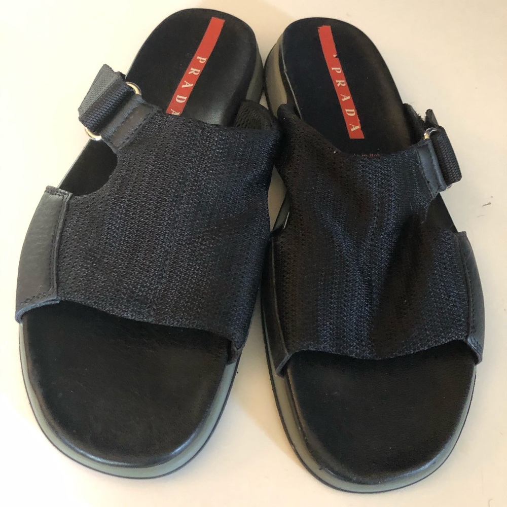 Prada Black Slides Women’s Sandal 38 GUC